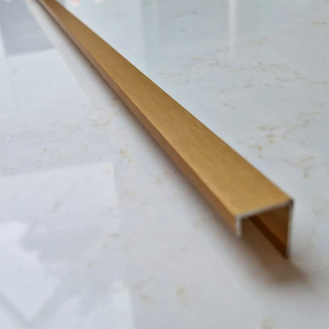 10mm Brushed Gold Aluminium End Cap - Image 4