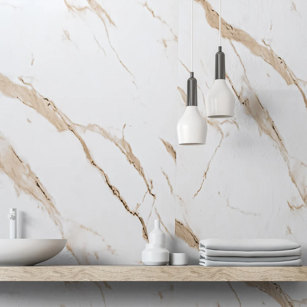 10mm Gold Marble Matt Shower Panel 1M x 2.4M - Image 4