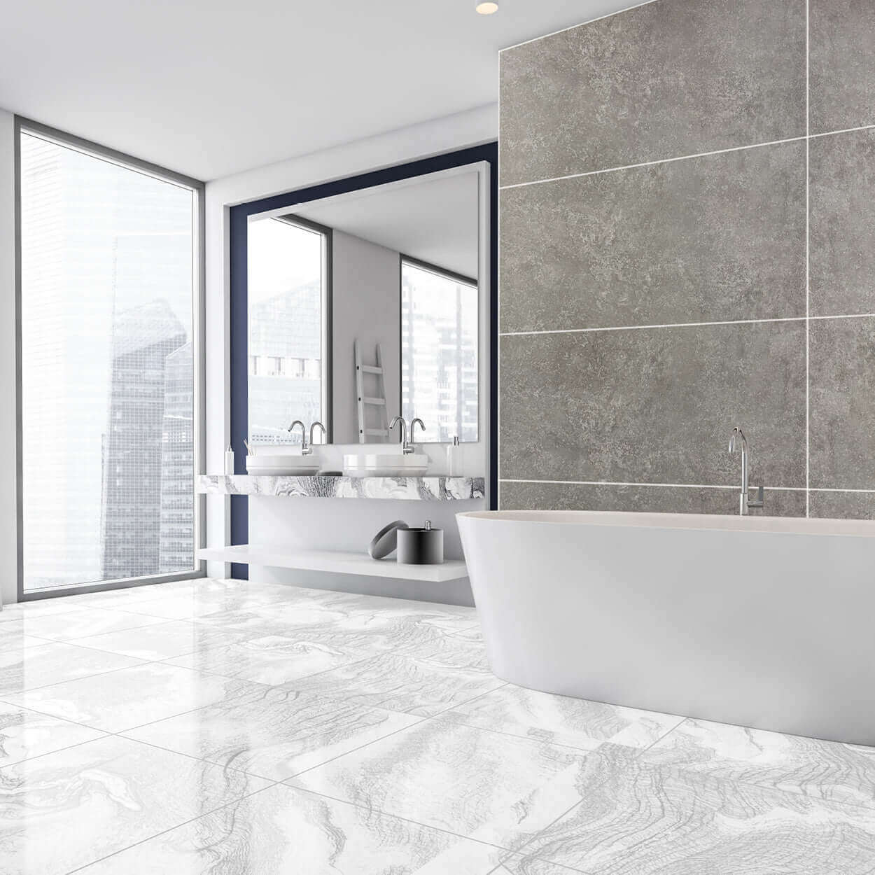 10mm Large Tile Light Concrete Matt Shower Panel 1M x 2.4M - Image 5