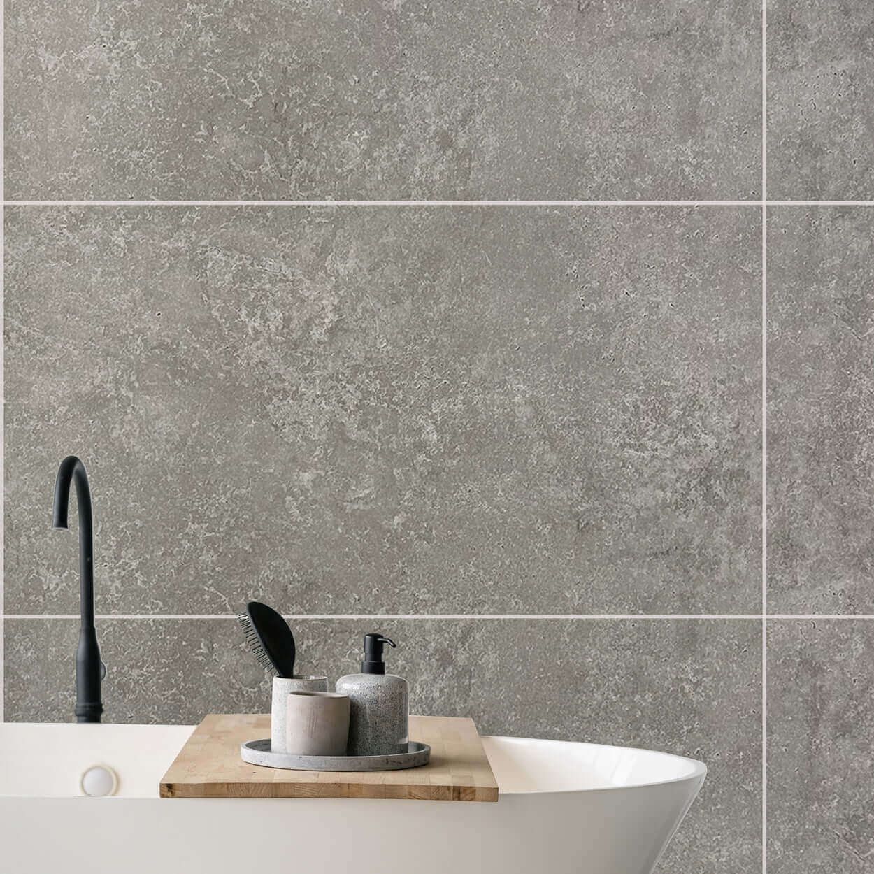 10mm Large Tile Light Concrete Matt Shower Panel 1M x 2.4M - Image 6