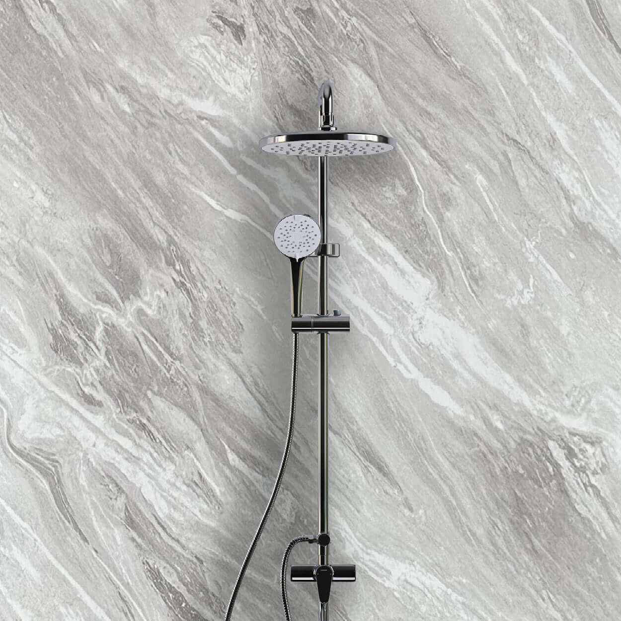10mm Light Grey Marble Gloss Shower Panel 1M x 2.4M - Image 6