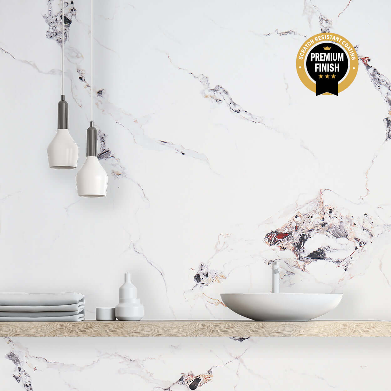 10mm Oro Gold Marble Ultra Matt Shower Panel 1M x 2.4M - Image 4