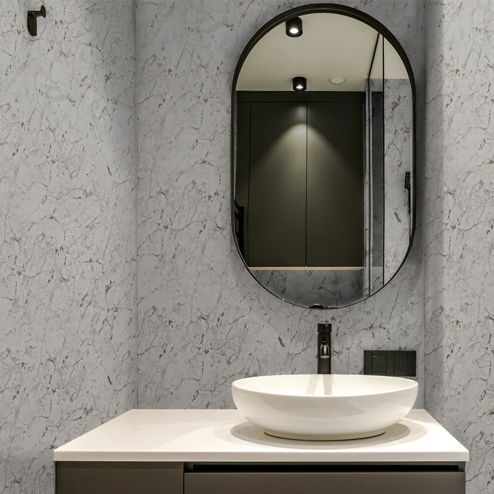 10mm White Marble Gloss Shower Panel 1M x 2.4M - Image 3