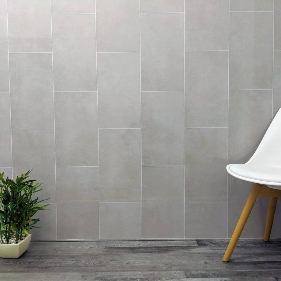 8mm Klasic Grey Tile Effect Bathroom Wall Panel - Pack of 4 - Image 4