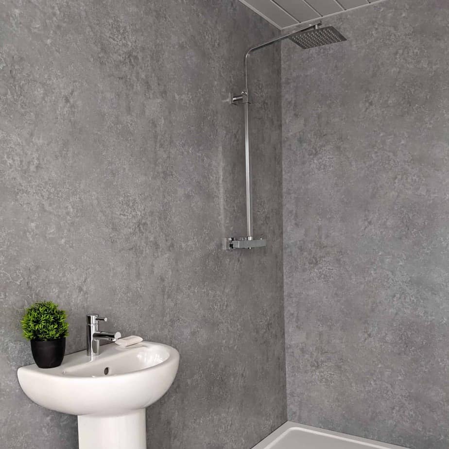 8mm Light Concrete Bathroom Wall Panel - Pack of 4 - Image 4