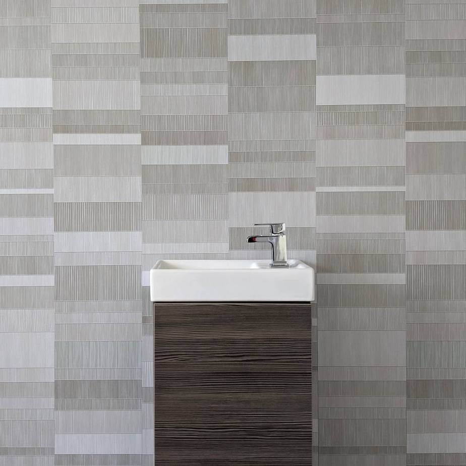 8mm Light Grey Mosaic Bathroom Wall Panel - Pack of 4 - Image 3