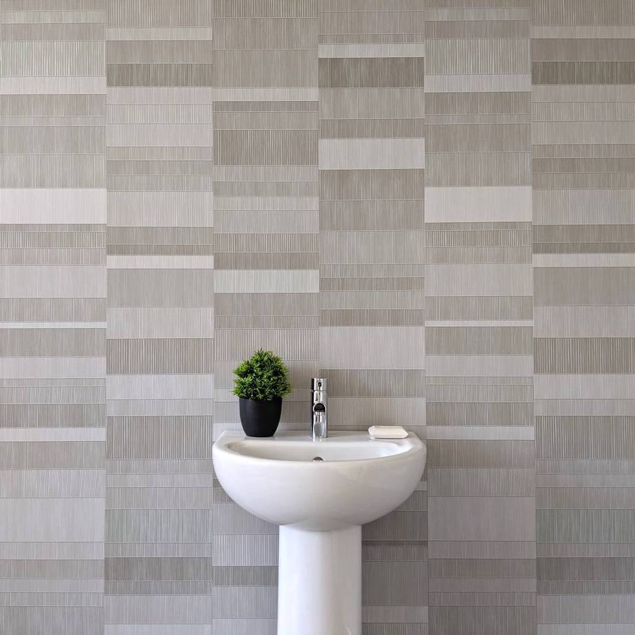 8mm Light Grey Mosaic Bathroom Wall Panel - Pack of 4 - Image 5