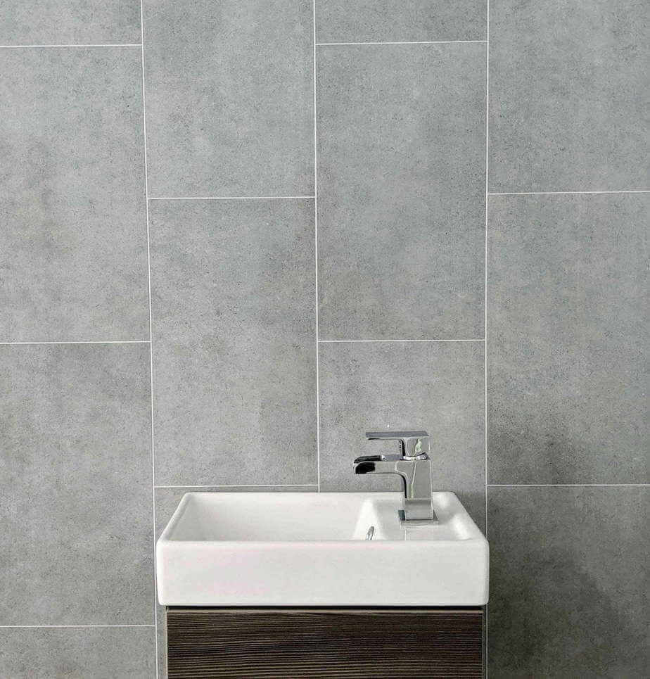 8mm Modern Grey Tile Effect Bathroom Wall Panel - Pack of 4 - Image 7