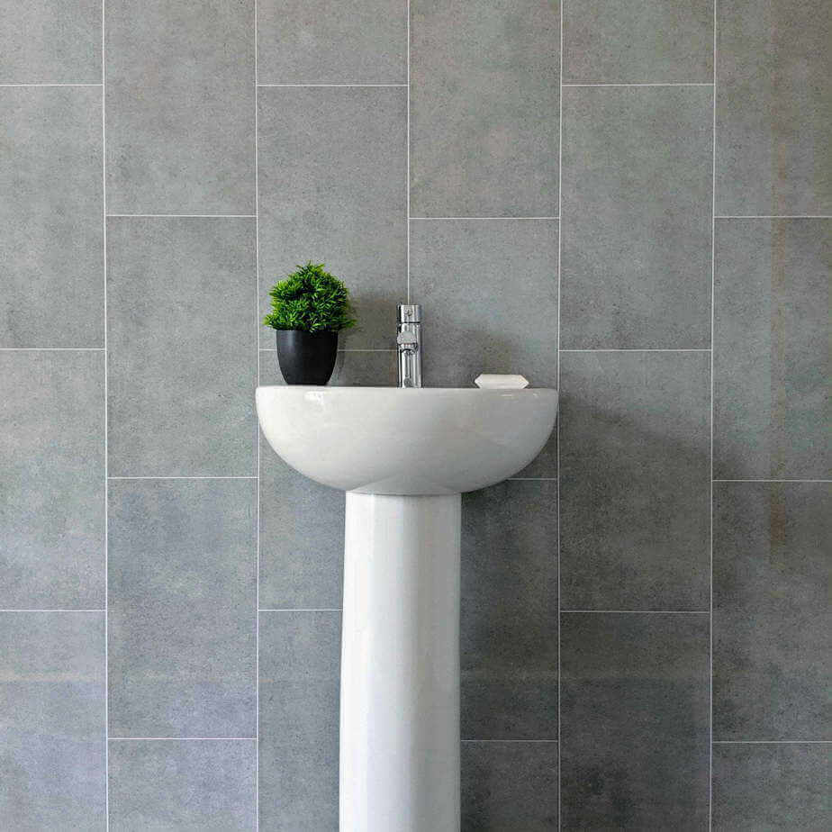 8mm Modern Grey Tile Effect Bathroom Wall Panel - Pack of 4 - Image 8