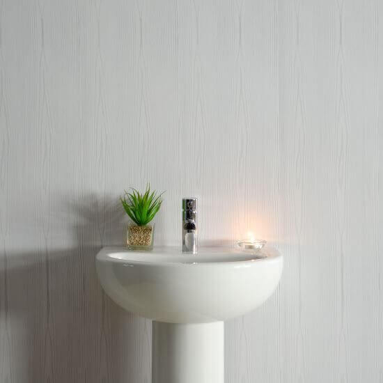 8mm White Wood Matt Bathroom Wall & Ceiling Panel - Pack of 4 - Image 3