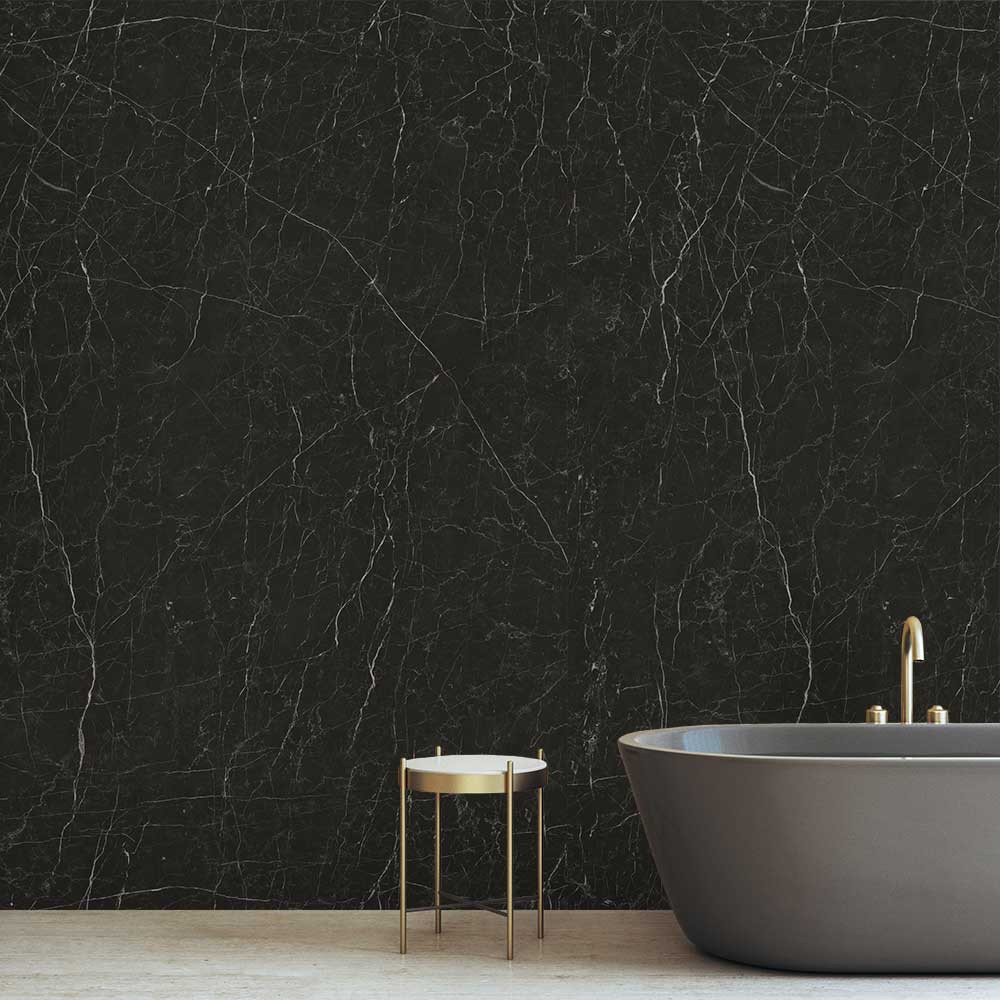 Solid Core Black Marble Gloss Shower and Wall Panels 300mm x 600mm - Pack of 8 - Image 4