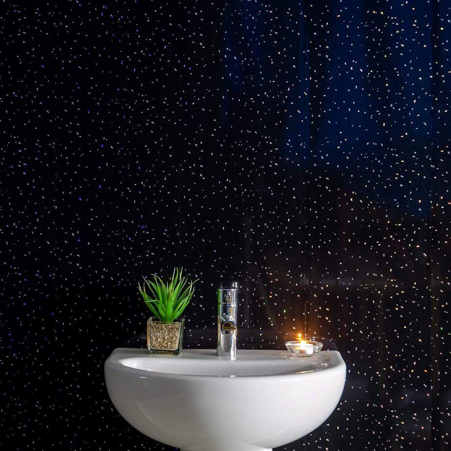 10mm Black Sparkle Gloss Shower Panel 1M x 2.4M - Image 4