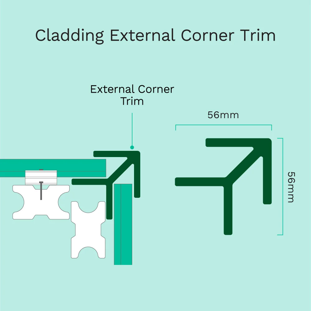 2.6M Light Brown WPC Cladding External Corner Trim - Image 3