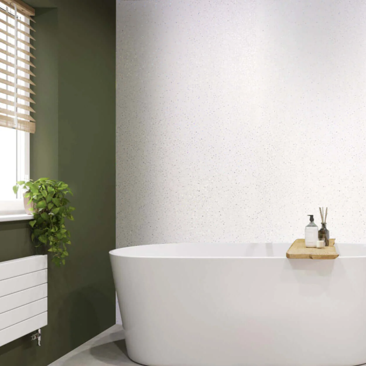 10mm Platinum White Sparkle Gloss Shower Panel 1M x 2.4M - Image 9